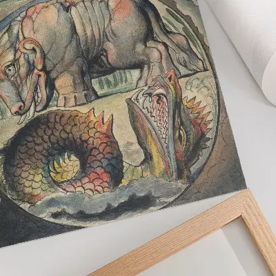 Behemoth and Leviathan after William Blake premium wall art