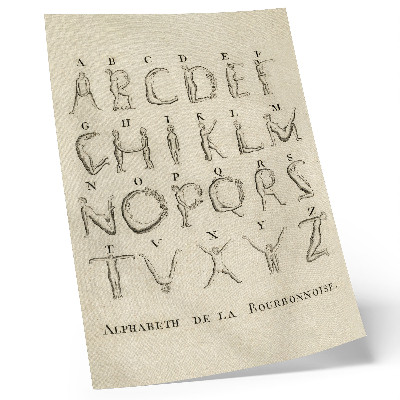 Decorative poster The Naked Alphabet; Alphabet de la Bourbonnoise (1790)