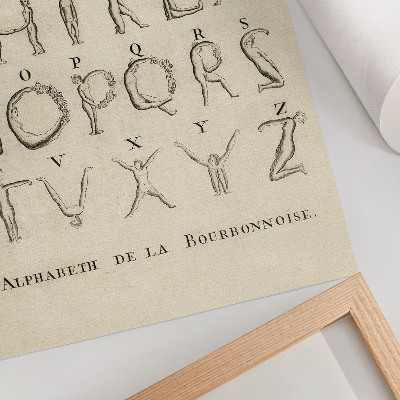 Decorative poster The Naked Alphabet; Alphabet de la Bourbonnoise (1790)