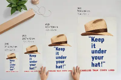 Art print high resolution 1940s Keep It Under Your Hat! poster by St. Michael's Press Ltd