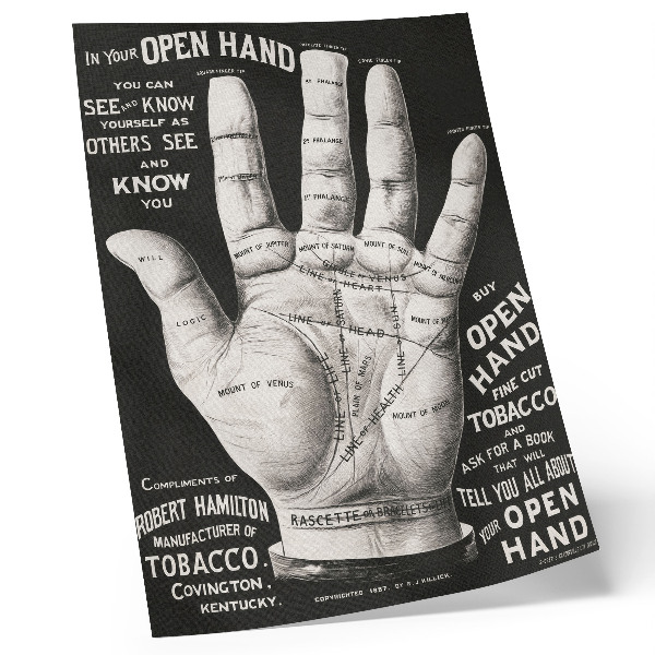 Premium wall art Open hand, palm reading