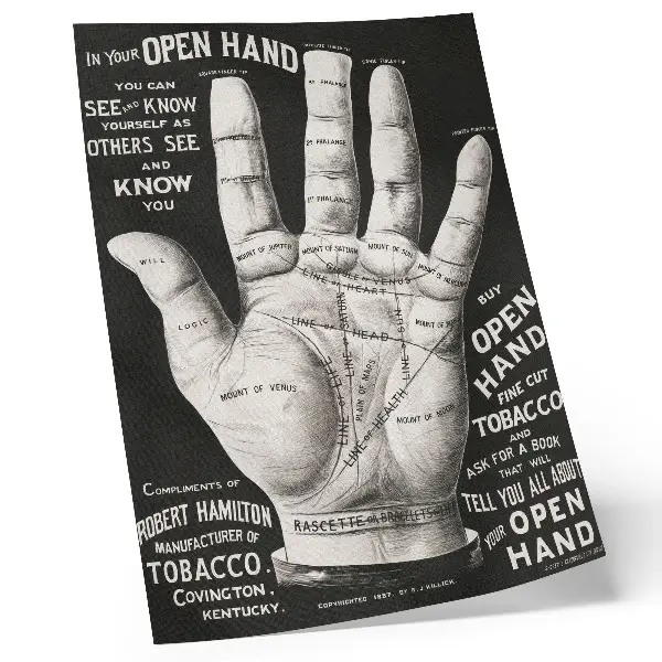 Palm reading open hand wall art premium print
