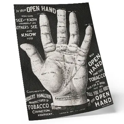 Palm reading open hand wall art premium print