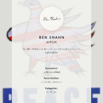 Poster McCarthy Peace (1968) with bird by Ben Shahn