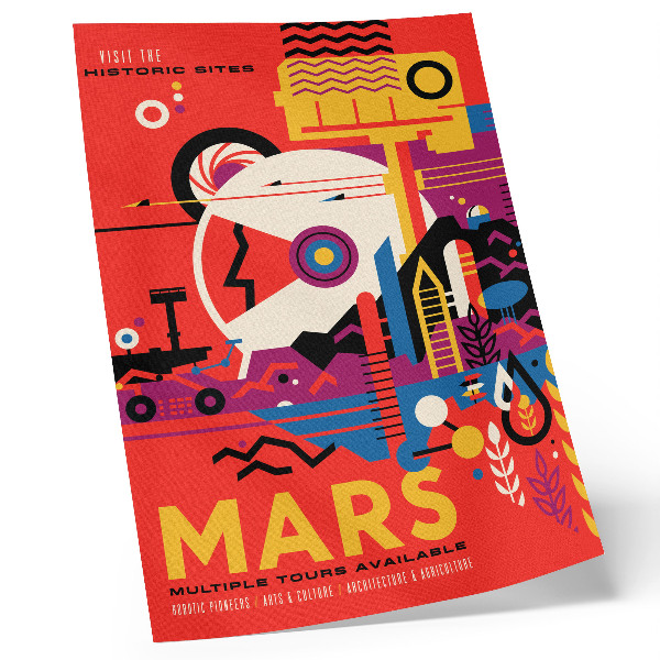 Decorative poster Space travel to the planet Mars
