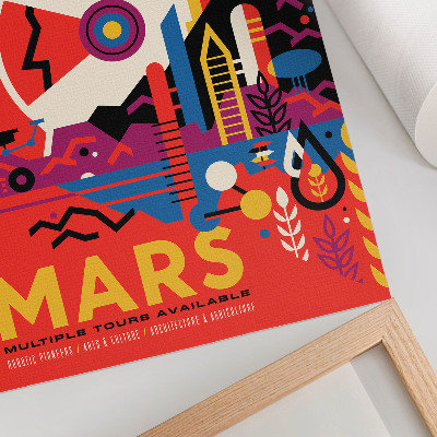 Decorative poster Space travel to the planet Mars