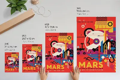 Space travel to the planet Mars decorative poster decorative poster
