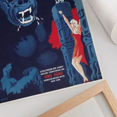King Kong 1933 Danish movie poster premium wall art