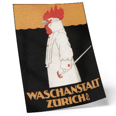 Decorative poster Waschanstalt Zurich (1905), a historic advertising poster by Robert Hardmeyer