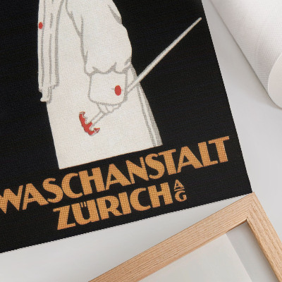 Decorative poster Waschanstalt Zurich (1905), a historic advertising poster by Robert Hardmeyer