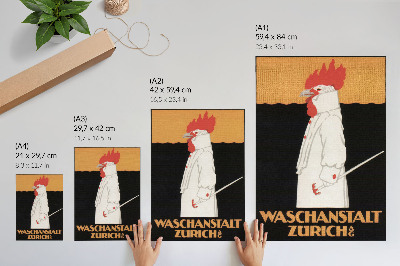 Decorative poster Waschanstalt Zurich (1905), a historic advertising poster by Robert Hardmeyer