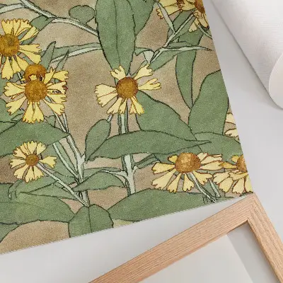 Art print Daisies with Orange Center and Yellow Petals by Hannah Borger Overbeck from 1915