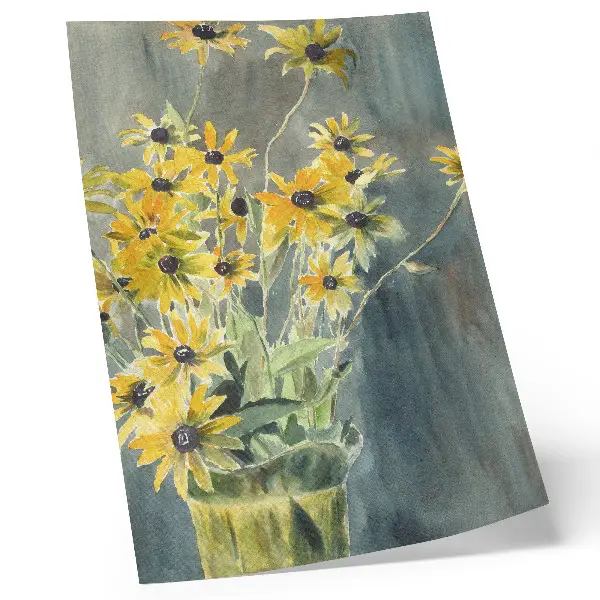 Vase with Rudbeckias by Hannah Borger Overbeck premium wall art print