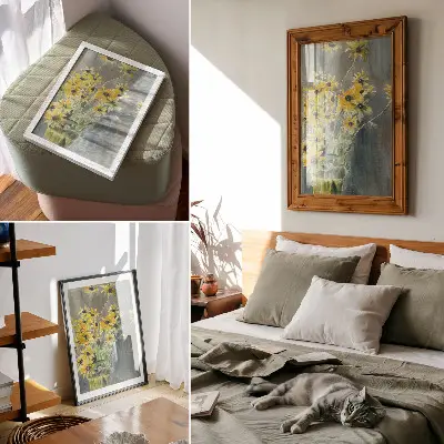 Vase with Rudbeckias by Hannah Borger Overbeck premium wall art print