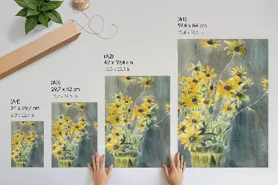 Vase with Rudbeckias by Hannah Borger Overbeck premium wall art print