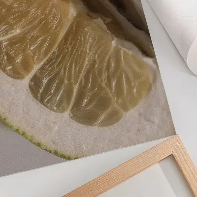 Decorative poster featuring a citrus slice with juicy segments