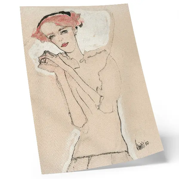 Art print featuring Portrait of a Woman by Egon Schiele from The MET collection
