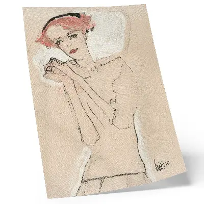 Art print featuring Portrait of a Woman by Egon Schiele from The MET collection