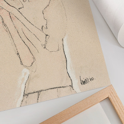 Art print Portrait of a Woman (1910) by Egon Schiele – a feminine line drawing from the collection of The MET
