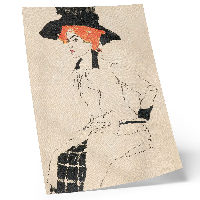 Premium wall art Portrait of a Woman (1910) by Egon Schiele – a feminine line drawing from the collection of The MET