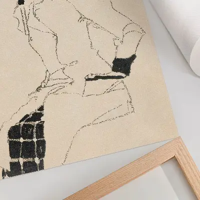Portrait of a Woman by Egon Schiele feminine line art print from The MET collection
