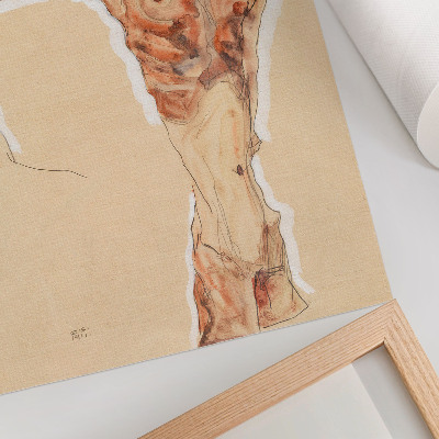 Decorative poster Naked Man: Self-Portrait (1911) by Egon Schiele – a male painting from the collection of The MET Museum