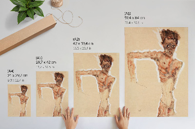 Decorative poster Naked Man: Self-Portrait (1911) by Egon Schiele – a male painting from the collection of The MET Museum