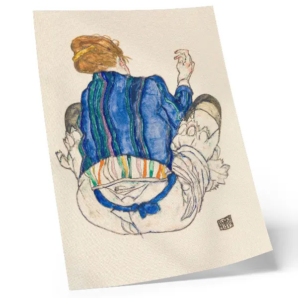 Poster featuring Seated Woman, Rear View (1917) by Egon Schiele from The MET collection