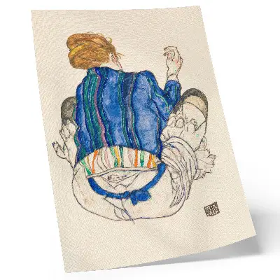 Poster featuring Seated Woman, Rear View (1917) by Egon Schiele from The MET collection