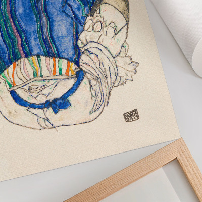Poster Seated Woman, Rear View (1917) by Egon Schiele – a feminine line drawing from the collection of The MET