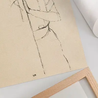 Decorative poster featuring a feminine line drawing of Portrait of a Woman (1910) by Egon Schiele from The MET collection