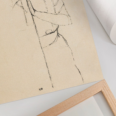 Decorative poster Portrait of a Woman (1910) by Egon Schiele – a feminine line drawing from the collection of The MET
