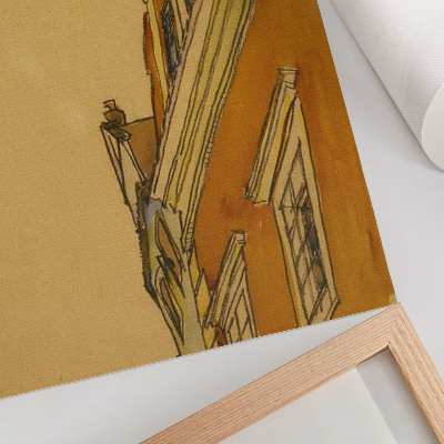 Poster Front view of the building (house in Krumau) (1910) by Egon Schiele