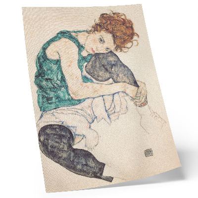 Art print Seated Woman with Raised Knee (1917) by Egon Schiele