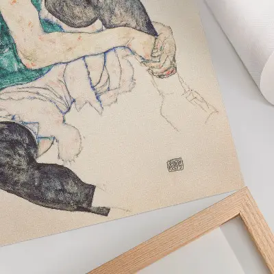 Art print of Seated Woman with Raised Knee by Egon Schiele (1917)