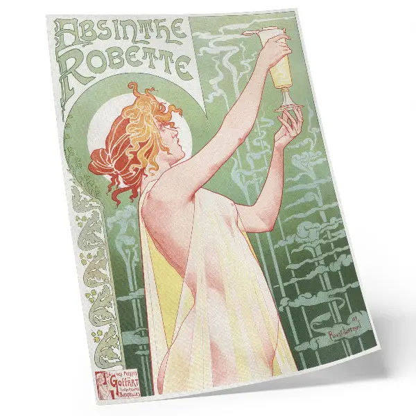 Art print of the 1896 Privat Livemont chromolithograph by Absinthe Robette