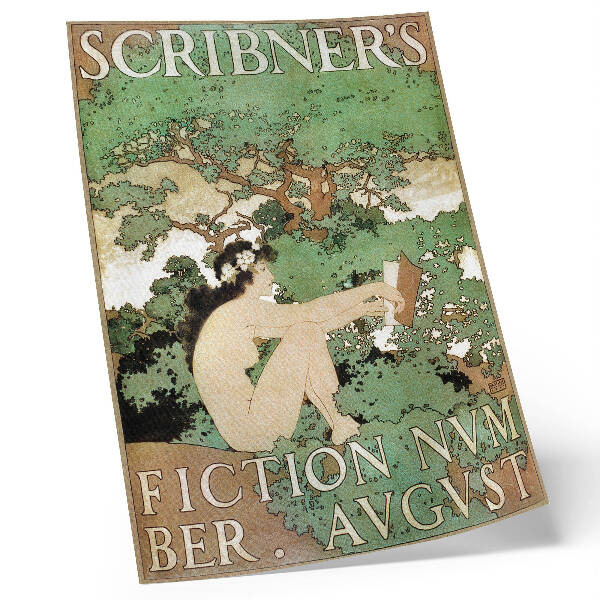 Decorative poster The Naked Woman, an issue of Scribner's Fiction (1897) by Maxfield Parrish