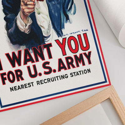 Poster Wanted poster for American soldiers, an aesthetic lithograph by James Montgomery Flagg