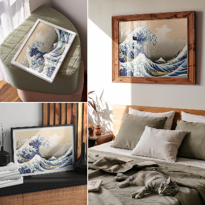 Poster The Great Wave off Kanagawa (1760–1849) by Hokusai – Japanese ukiyo-e woodblock print