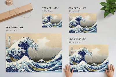 Poster The Great Wave off Kanagawa (1760–1849) by Hokusai – Japanese ukiyo-e woodblock print