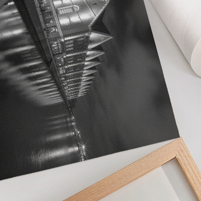 Decorative canvas print Monochromatic architecture with reflection in the water