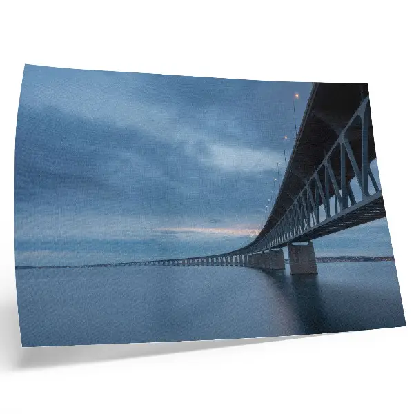 Decorative canvas print modern bridge over calm water
