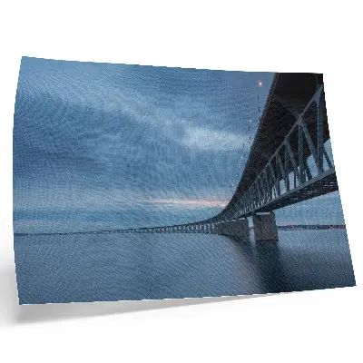 Decorative canvas print modern bridge over calm water