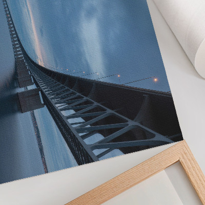 Decorative canvas print A modern bridge over calm water
