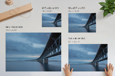 Decorative canvas print A modern bridge over calm water
