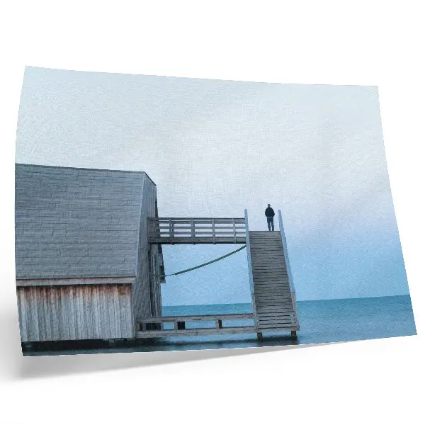 Photo canvas minimalist architecture featuring a person on stairs