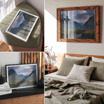 Decorative canvas print Mountains in the clouds blue peace nature