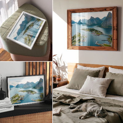 Poster Fjords, mountains, town, peace and harmony