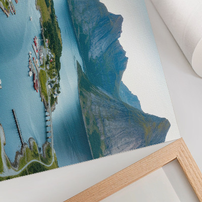 Poster Fjords, mountains, town, peace and harmony