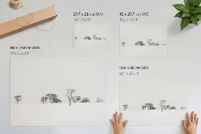 Poster minimalist winter forest scenery